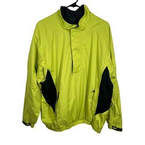 Dryjoys by Footjoy FJ Jacket Mens Size Large Neon 1/4 Zip Windbreaker Golf L/S
